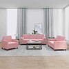 Sofa Sofos komplektas su pagalvėmis, 3 dalių, rožinis, aksomas
