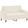 Sofa Sofos komplektas su pagalvėmis, 3 dalių, kreminis, aksomas