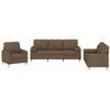 Sofa Sofos komplektas su pagalvėmis, 3 dalių, rudas, audinys
