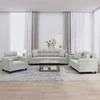 Sofa Sofos komplektas su pagalvėmis, 3 dalių, pilkas, audinys