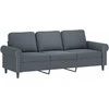 Sofa Sofos komplektas su pagalvėmis, 3 dalių, pilkas, aksomas