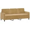 Sofa Sofos komplektas su pagalvėmis, 3 dalių, rudas, aksomas