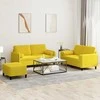 Sofa Sofos komplektas su pagalvėmis, 3 dalių, geltonas, aksomas