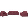 Sofa Sofos komplektas su pagalvėmis, 3 dalių, vyno, audinys