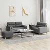 Sofa Sofos komplektas su pagalvėmis, 3 dalių, pilkas, audinys