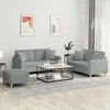 Sofa Sofos komplektas su pagalvėmis, 3 dalių, pilkas, audinys