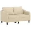 Sofa Sofos komplektas su pagalvėmis, 3 dalių, kreminis, audinys