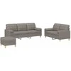 Sofa Sofos komplektas su pagalvėmis, 3 dalių, taupe, audinys