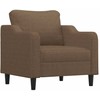 Sofa Sofos komplektas su pagalvėmis, 3 dalių, rudas, audinys