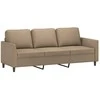 Sofa Sofos komplektas su pagalvėmis, 3 dalių, kapučino, dirbtinė oda