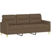 Sofa Sofos komplektas su pagalvėmis, 3 dalių, rudas, audinys