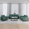 Sofa Sofos komplektas su pagalvėmis, 3 dalių, žalias, aksomas