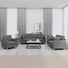 Sofa Sofos komplektas su pagalvėmis, 3 dalių, pilkas, audinys