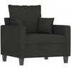 Sofa Sofos komplektas su pagalvėmis, 3 dalių, juodas, audinys
