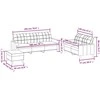 Sofa Sofos komplektas su pagalvėmis, 3 dalių, kreminis, dirbtinė oda