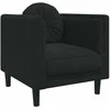 Sofa Sofos komplektas su pagalvėmis, 3 dalių, juodas, aksomas