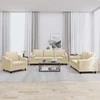 Sofa Sofos komplektas su pagalvėmis, 3 dalių, kreminis, audinys