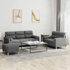 Sofa Sofos komplektas su pagalvėmis, 3 dalių, pilkas, audinys