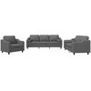 Sofa Sofos komplektas su pagalvėmis, 3 dalių, pilkas, audinys