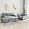Sofa Sofos komplektas su pagalvėmis, 3 dalių, pilkas, audinys