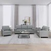 Sofa Sofos komplektas su pagalvėmis, 3 dalių, pilkas, audinys