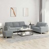 Sofa Sofos komplektas su pagalvėmis, 3 dalių, pilkas, audinys