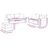 Sofa Sofos komplektas su pagalvėmis, 3 dalių, kreminis, dirbtinė oda