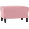 Sofa Sofos komplektas su pagalvėmis, 3 dalių, rožinis, aksomas