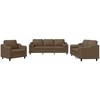 Sofa Sofos komplektas su pagalvėmis, 3 dalių, rudas, audinys