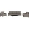 Sofa Sofos komplektas su pagalvėmis, 3 dalių, taupe, audinys