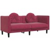 Sofa Sofos komplektas su pagalvėmis, 3 dalių, vyno, aksomas