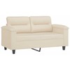 Sofa Sofos komplektas su pagalvėmis, 3 dalių, smėlio, audinys