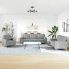Sofa Sofos komplektas su pagalvėmis, 3 dalių, pilkas, audinys