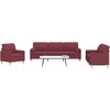 Sofa Sofos komplektas su pagalvėmis, 3 dalių, vyno, audinys