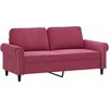 Sofa Sofos komplektas su pagalvėmis, 3 dalių, vyno, aksomas