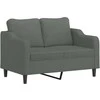 Sofa Sofos komplektas su pagalvėmis, 3 dalių, pilkas, audinys