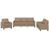 Sofa Sofos komplektas su pagalvėmis, 3 dalių, kapučino, dirbtinė oda