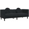 Sofa Sofos komplektas su pagalvėmis, 3 dalių, juodas, aksomas