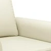 Sofa Sofos komplektas su pagalvėmis, 3 dalių, kreminis, dirbtinė oda