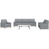Sofa Sofos komplektas su pagalvėmis, 3 dalių, pilkas, audinys
