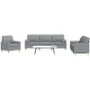 Sofa Sofos komplektas su pagalvėmis, 3 dalių, pilkas, audinys