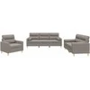 Sofa Sofos komplektas su pagalvėmis, 3 dalių, taupe, audinys
