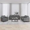 Sofa Sofos komplektas su pagalvėmis, 3 dalių, pilkas, audinys