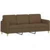 Sofa Sofos komplektas su pagalvėmis, 3 dalių, rudas, audinys
