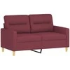 Sofa Sofos komplektas su pagalvėmis, 3 dalių, vyno, audinys