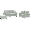 Sofa Sofos komplektas su pagalvėmis, 3 dalių, pilkas, aksomas