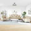 Sofa Sofos komplektas su pagalvėmis, 3 dalių, kreminis, audinys