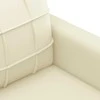 Sofa Sofos komplektas su pagalvėmis, 3 dalių, kreminis, dirbtinė oda