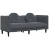 Sofa Sofos komplektas su pagalvėmis, 3 dalių, pilkas, aksomas