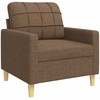 Sofa Sofos komplektas su pagalvėmis, 3 dalių, rudas, audinys